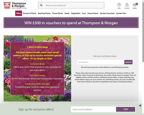 £500 Voucher For Thompson & Morgan