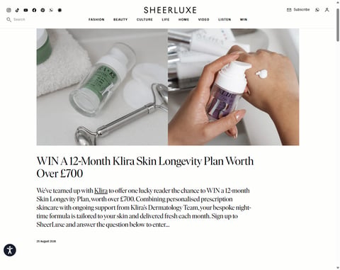 Klira 12-Month Skin Longevity Plan